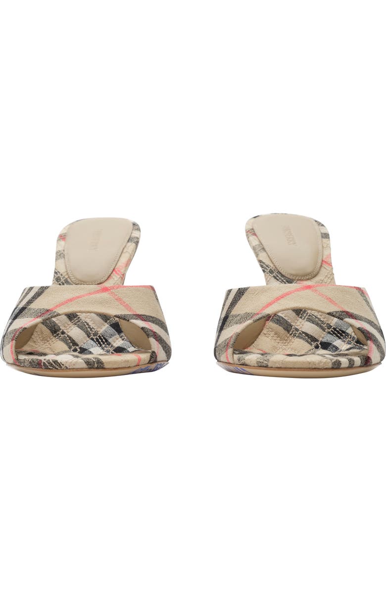 Burberry Check Mews High Sandals, Alternate, color, Sand Beige