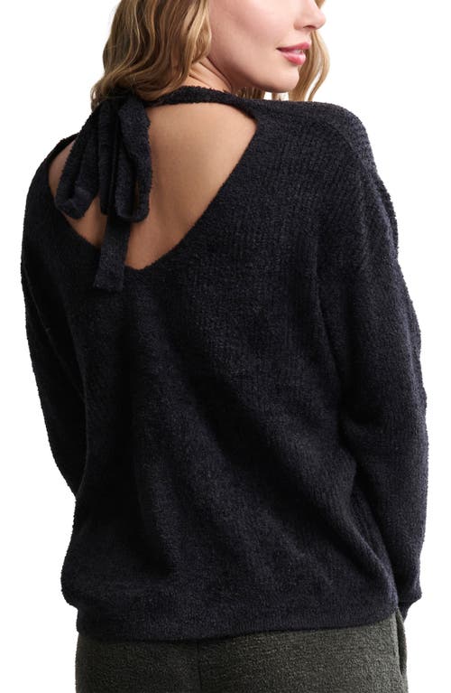 Barefoot Dreams Cozychic Lite® Rib Tie Back Top In Black