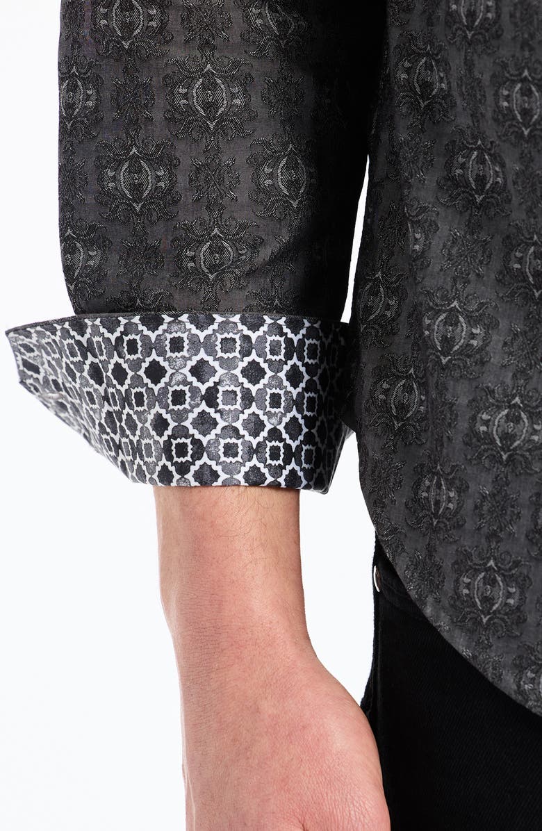 Robert Graham Stellman Button-Up Shirt, Alternate, color, Charcoal