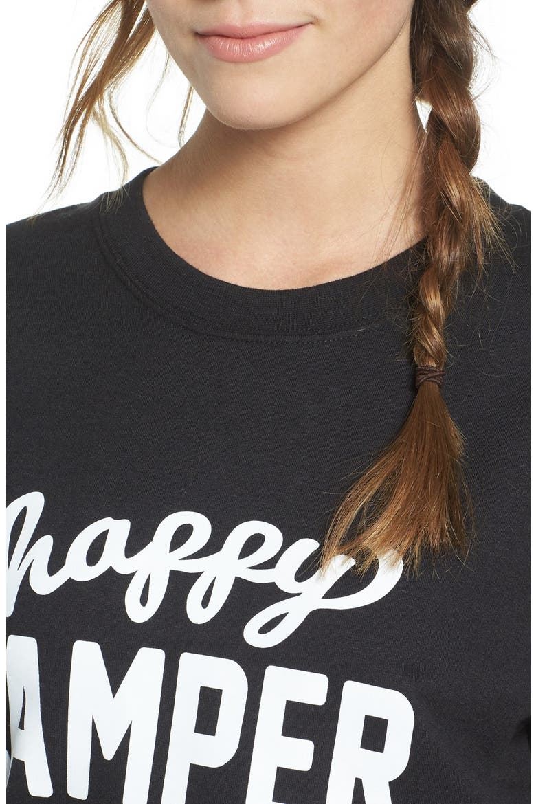 'Happy Camper' Graphic Sweatshirt, Alternate, color, BLACK