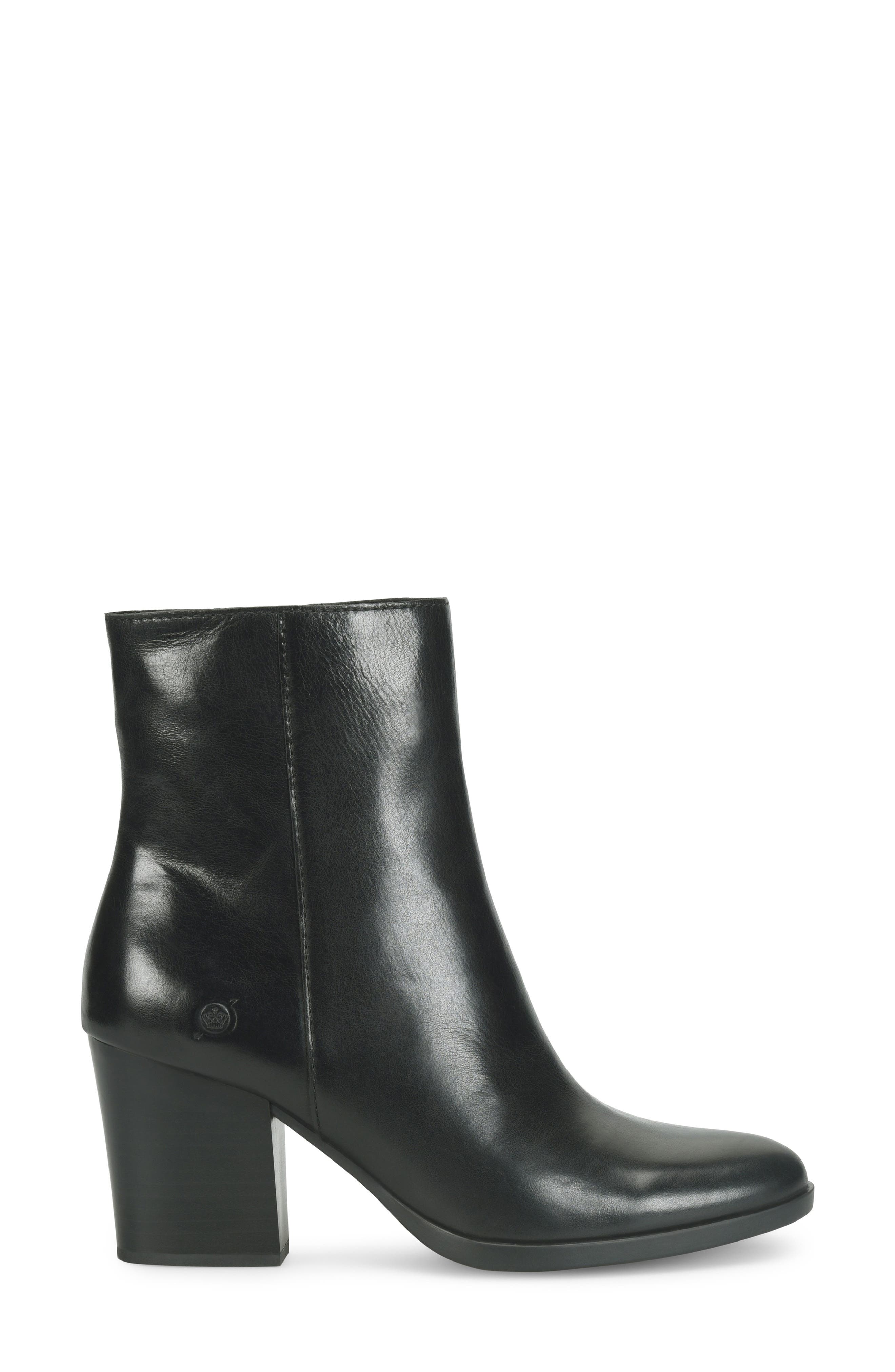 Elina Block Heel Bootie, Alternate, color, BLACK LEATHER