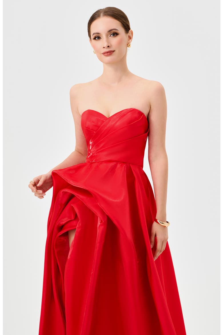Gianna Strapless Ball Gown, Alternate, color, RED