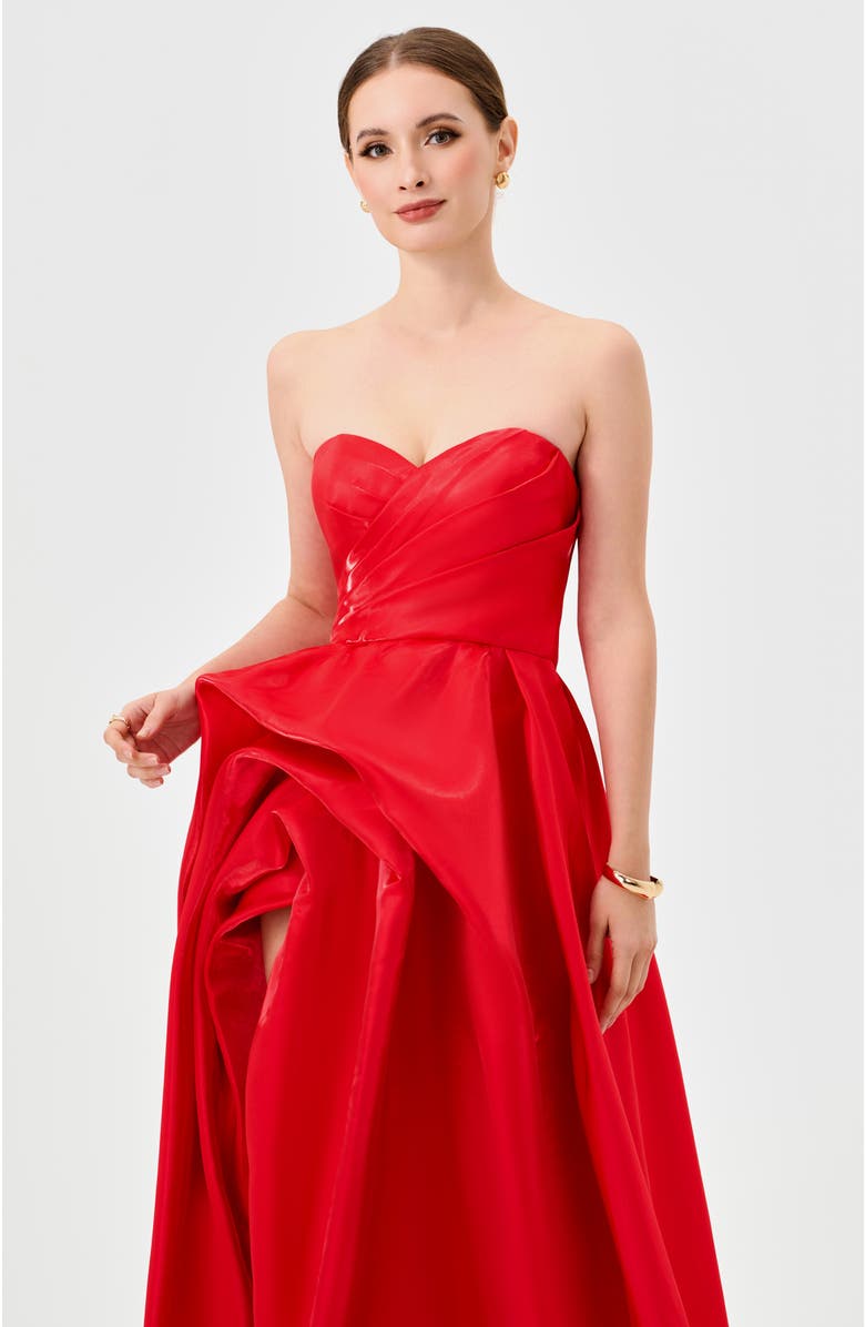 Bariano Gianna Strapless Ball Gown, Alternate, color, Red