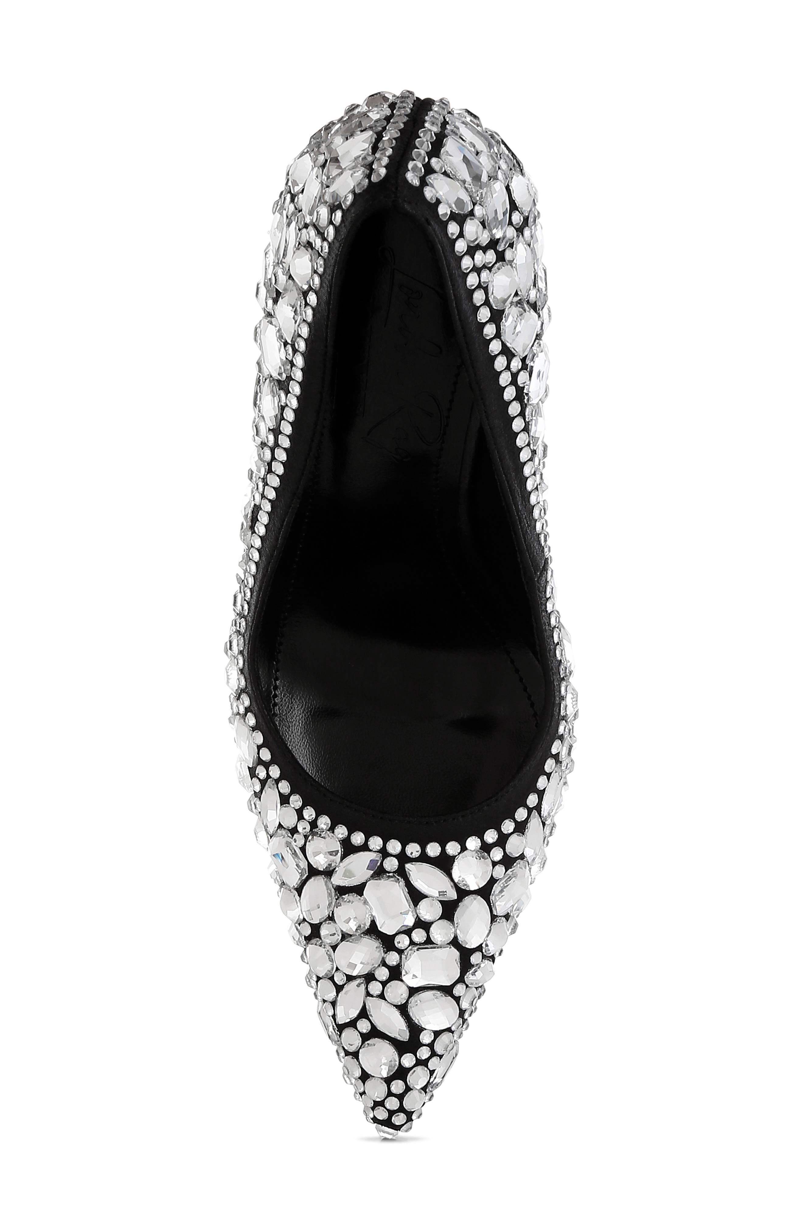 LONDON RAG Iceout Crystal Embellished Pump, Alternate, color, Black