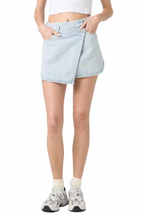 BLANKNYC Wrap Denim Miniskirt