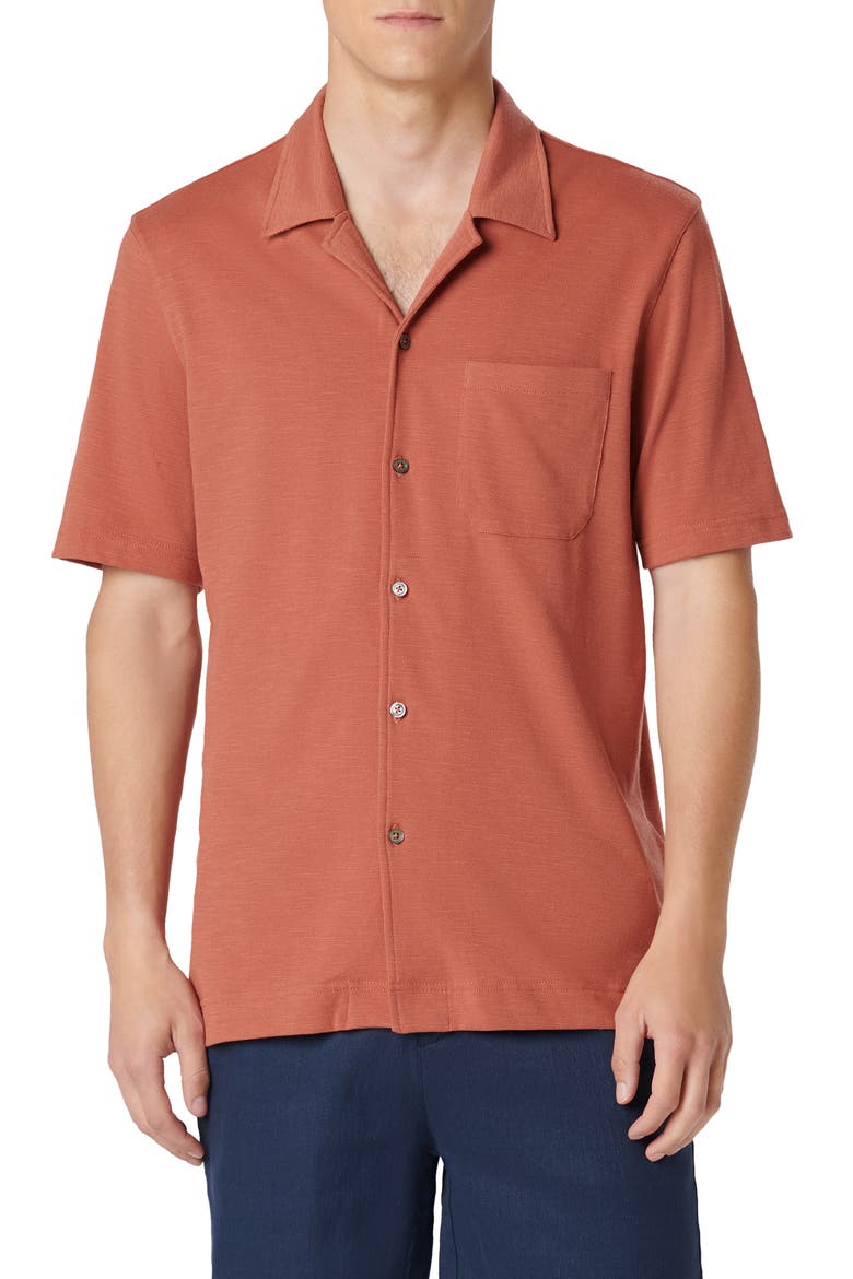 Knit Camp Shirt, Main, color, SIENNA
