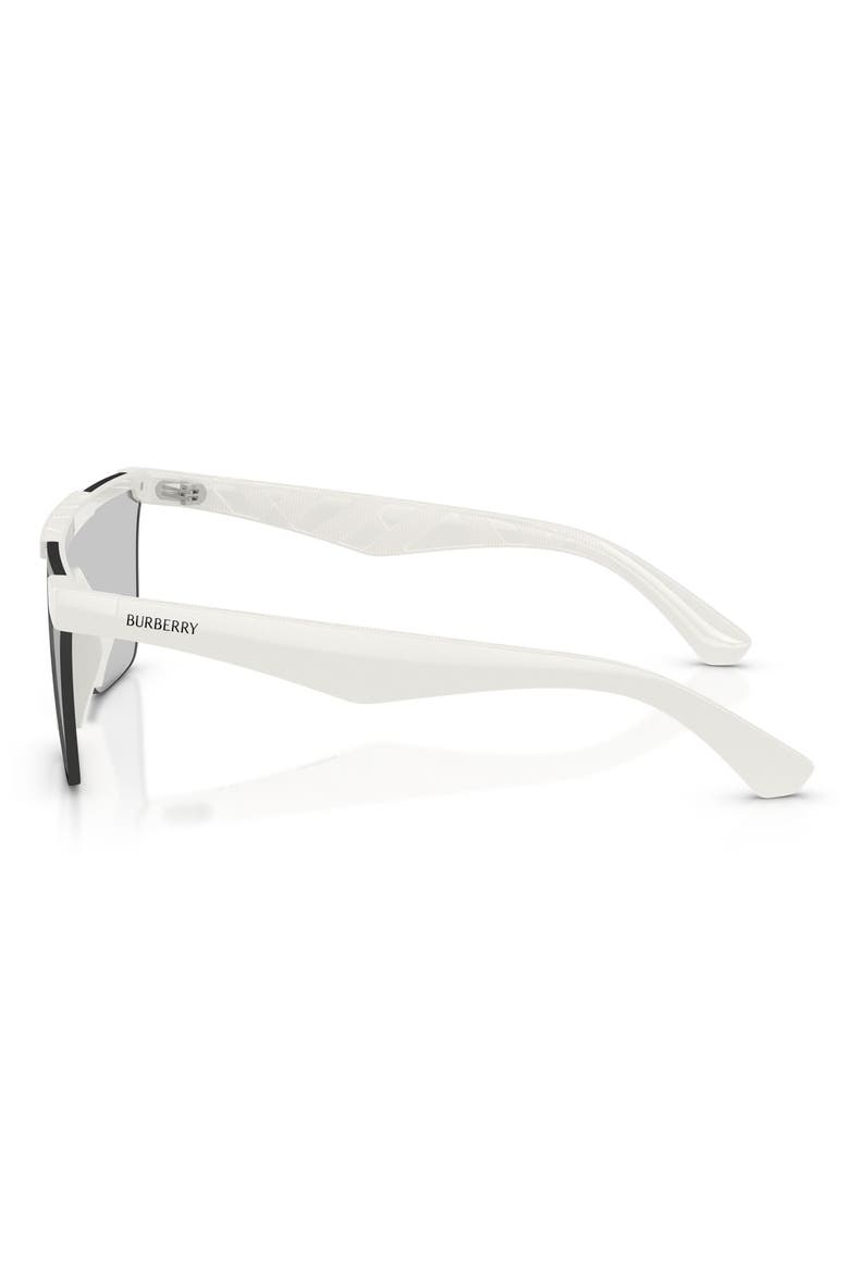 141mm Rectangular Shield Sunglasses, Alternate, color, WHITE / LIGHT GREY SILVER