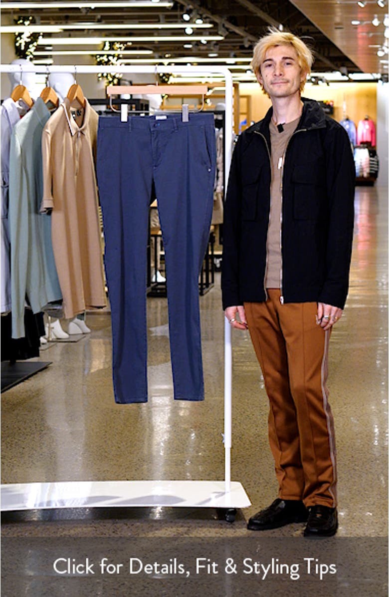 Fabio Micropattern Flat Front Cotton Blend Pants, sales video thumbnail