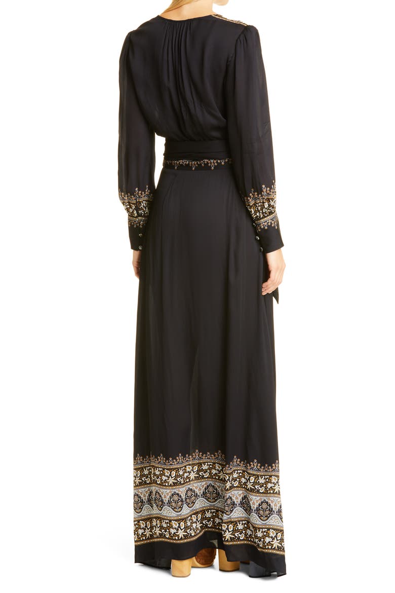 Blaise Border Print Long Sleeve Maxi Dress, Alternate, color, BLACK MULTI