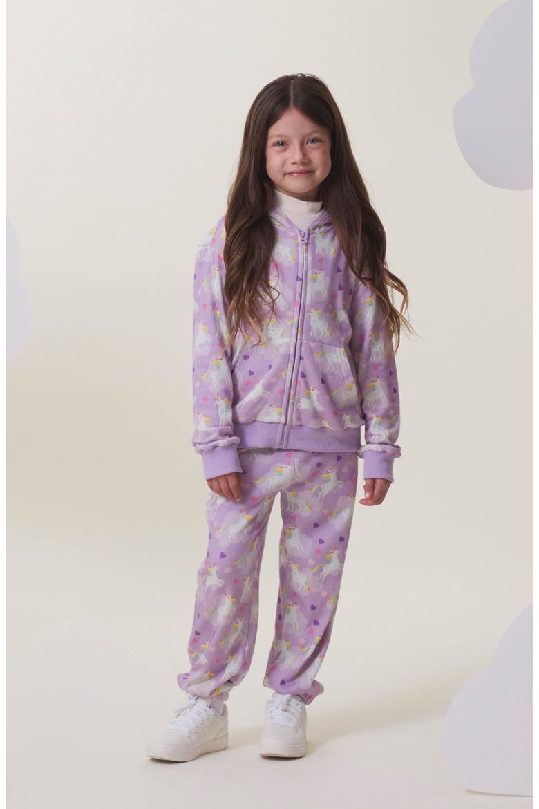 Kids' Flying Unicorn Zip Hoodie, Alternate, color, FLYING UNICORN
