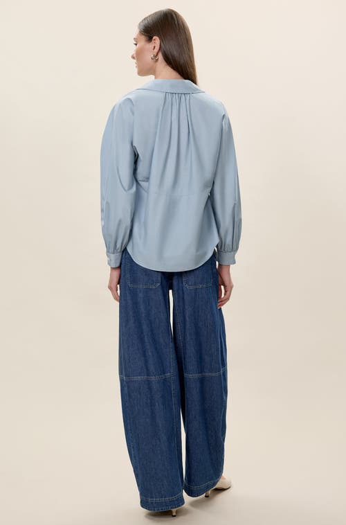 Rebecca Taylor Aisley Poplin Shirt In Blue