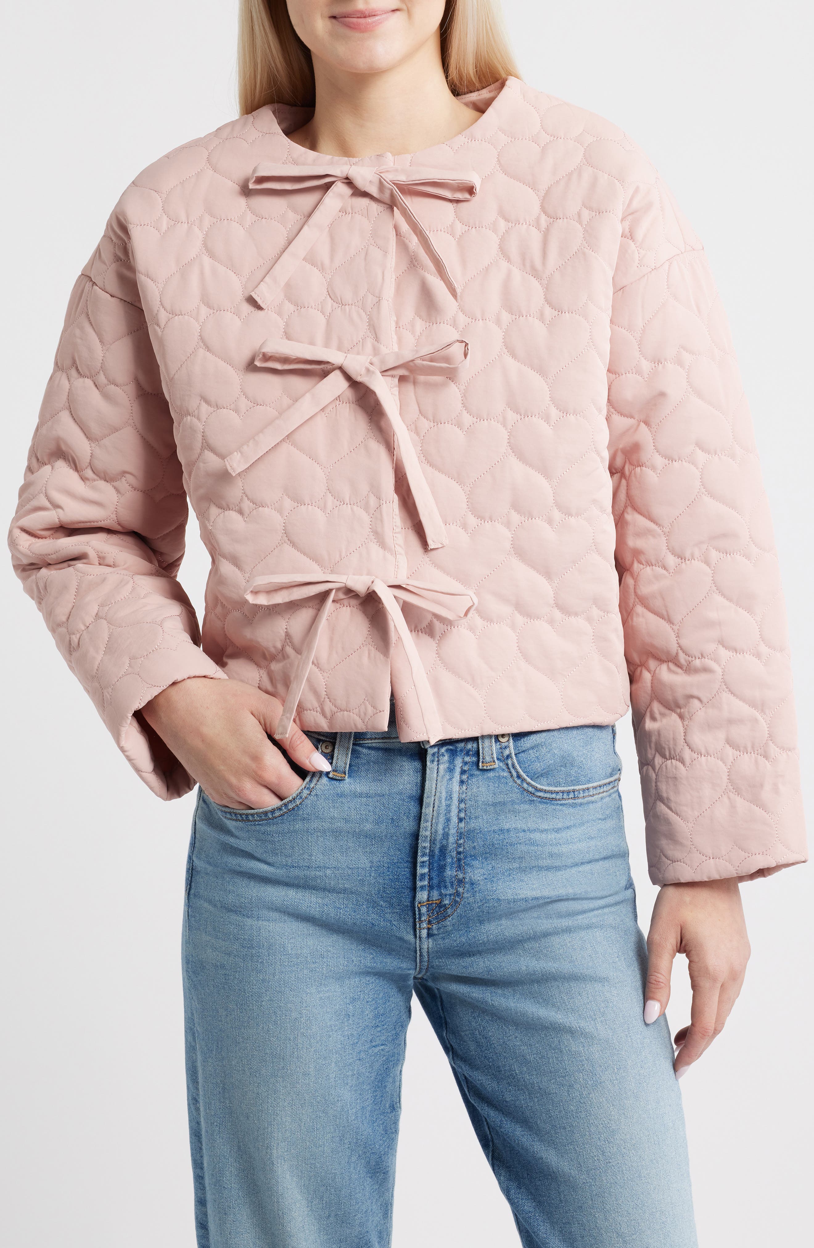 All in Favor Heart Quilted Puffer Jacket