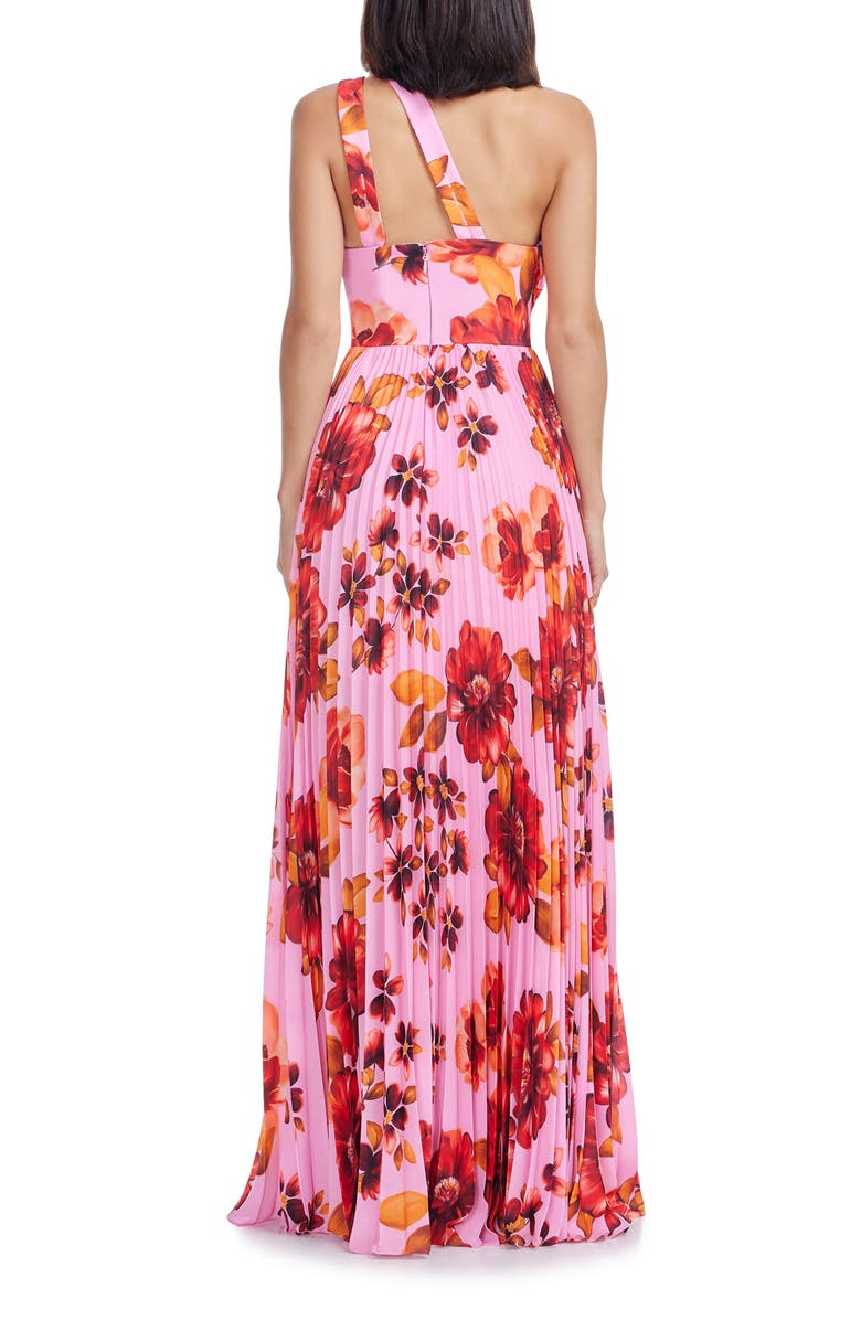 Dress the Population Vida Ruffle & Pleat Evening Gown, Alternate, color, Bright Rose