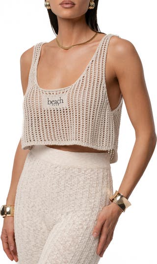 Island Nights Open Knit Crop Top