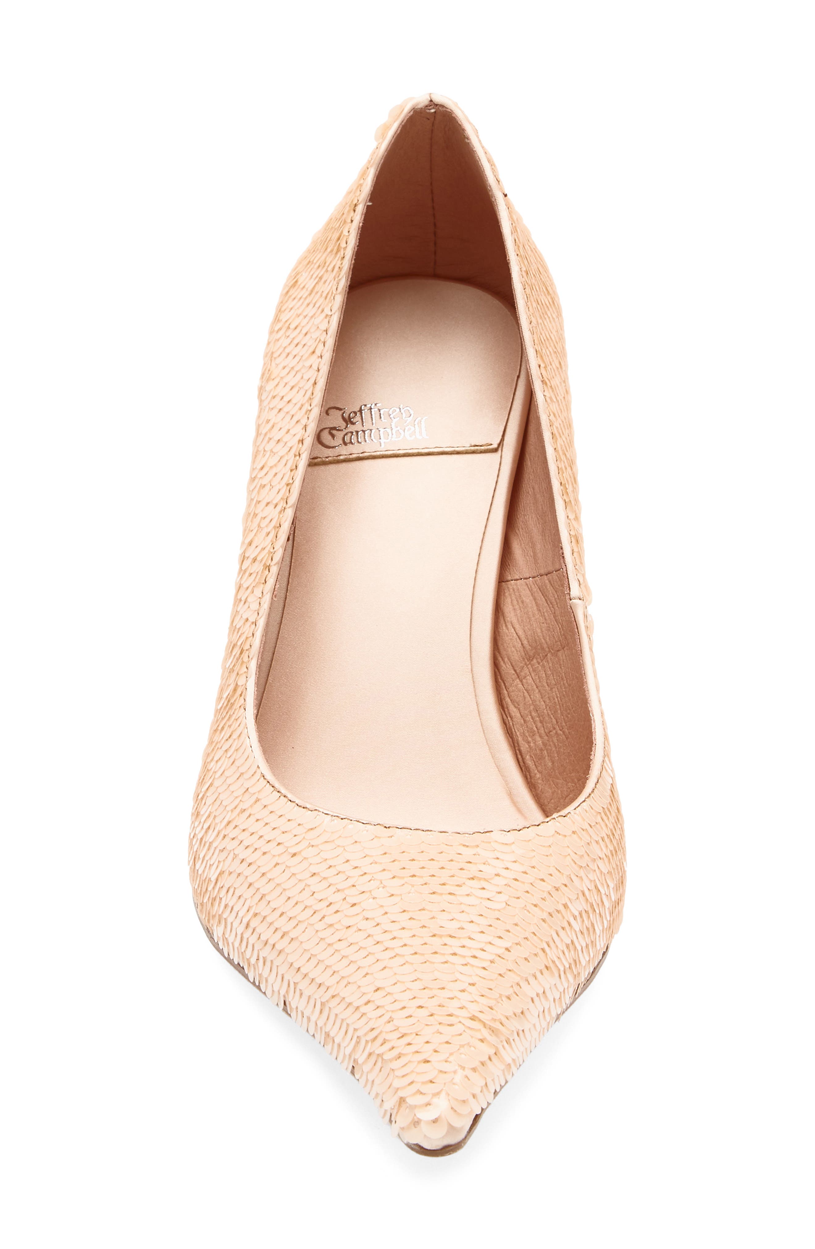 Risk Sequin Pointed Toe Pump, Alternate, color, BLUSH