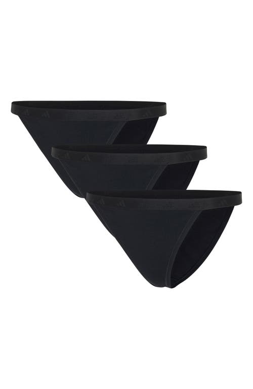 Adidas Originals Set Of 3 String Bikini Briefs In Black