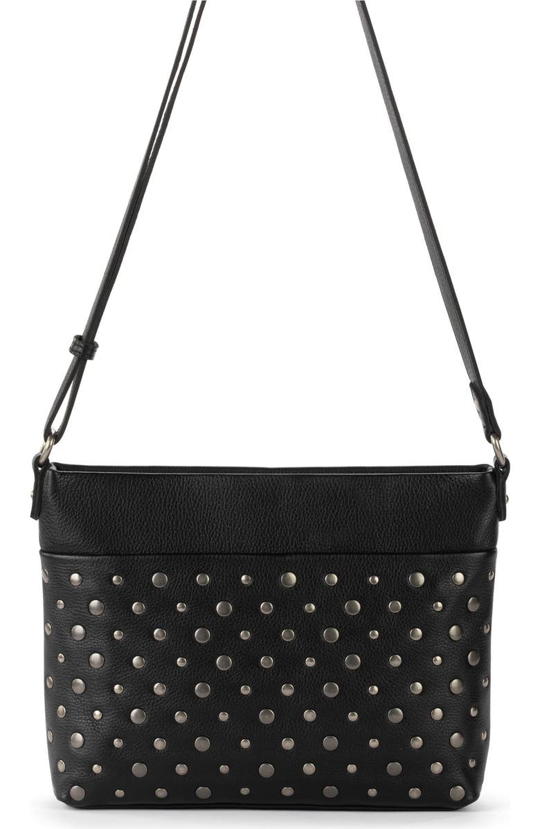The Sak Melrose Crossbody Leather Bag, Alternate, color, Black Silver Stud