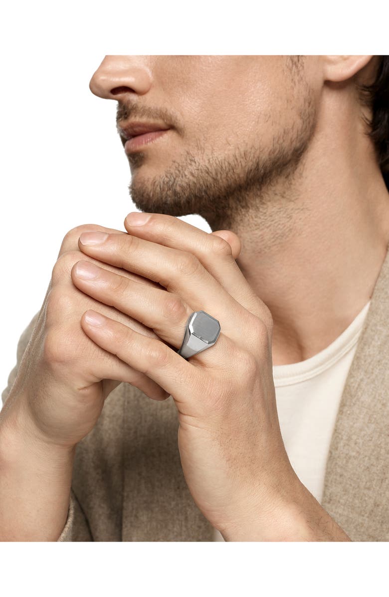 David Yurman Men's Streamline Signet Ring in Sterling Silver, 18mm, Alternate, color, Silver