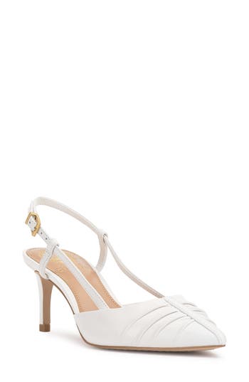 Vince Camuto Kelten Slingback Pointed Toe Pump In White