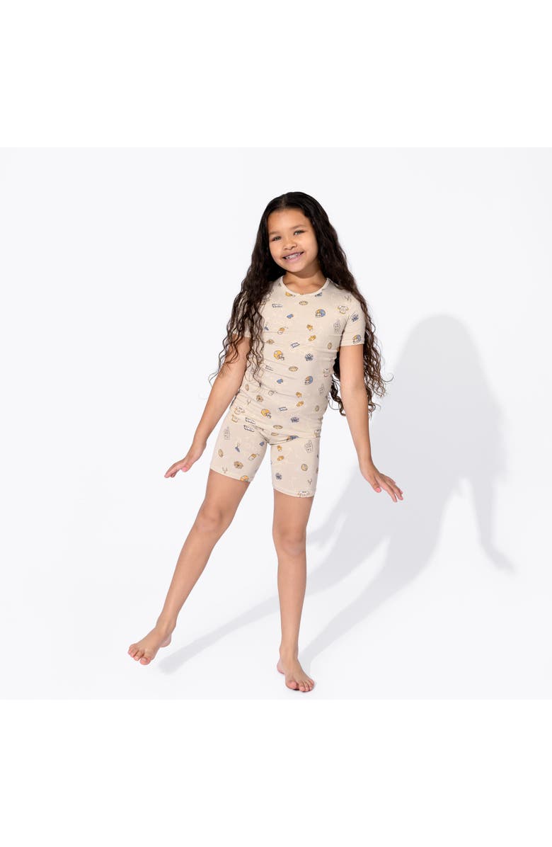 Bellabu Bear Football Kids 2-Piece Short Sleeve & Shorts Pajama Set, Alternate, color, Football