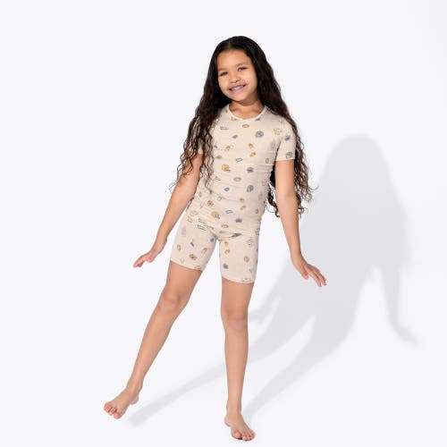 Bellabu Bear Football Kids 2-piece Short Sleeve & Shorts Pajama Set In Football