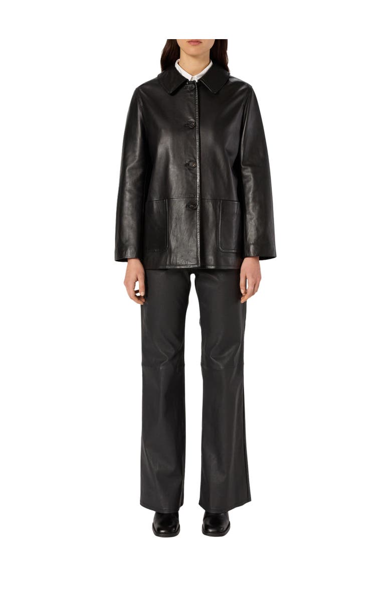 GERARD DAREL Neva Leather Jacket, Alternate, color, Black