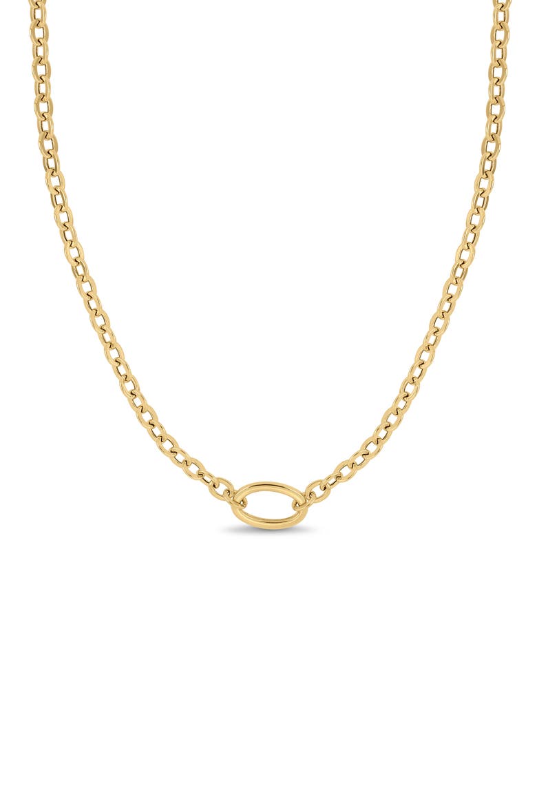 14K Gold Oval Pendant Necklace, Main, color, 14K YELLOW GOLD