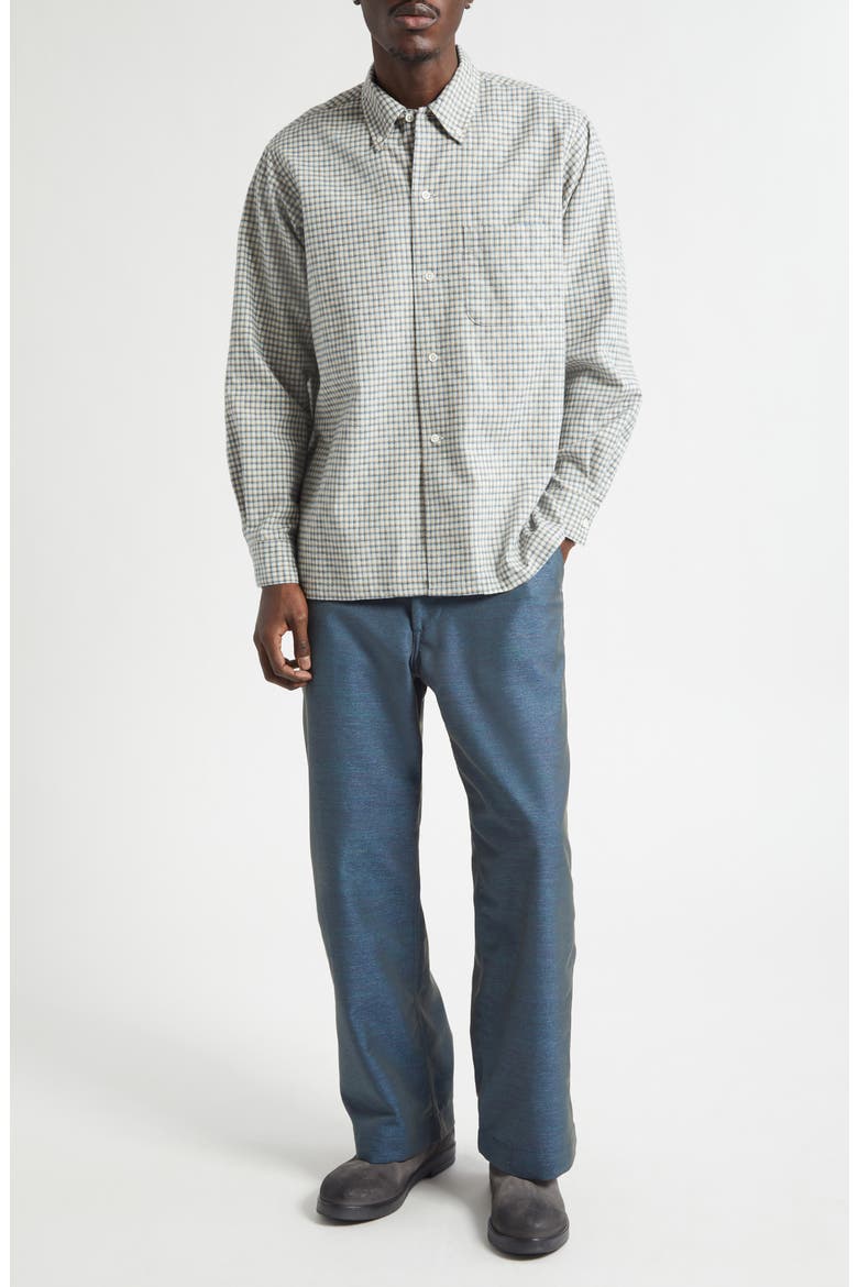 Plaid Dobby Button-Down Shirt, Alternate, color, WHITE