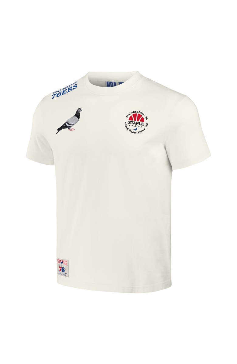 STAPLE Men's NBA x Staple Cream Philadelphia 76ers Home Team T-Shirt, Alternate, color, 