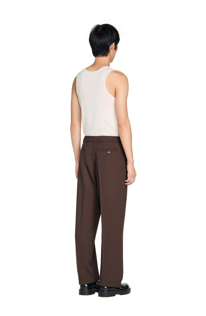 SANDRO Oversized wool trousers, Alternate, color, Chocolate