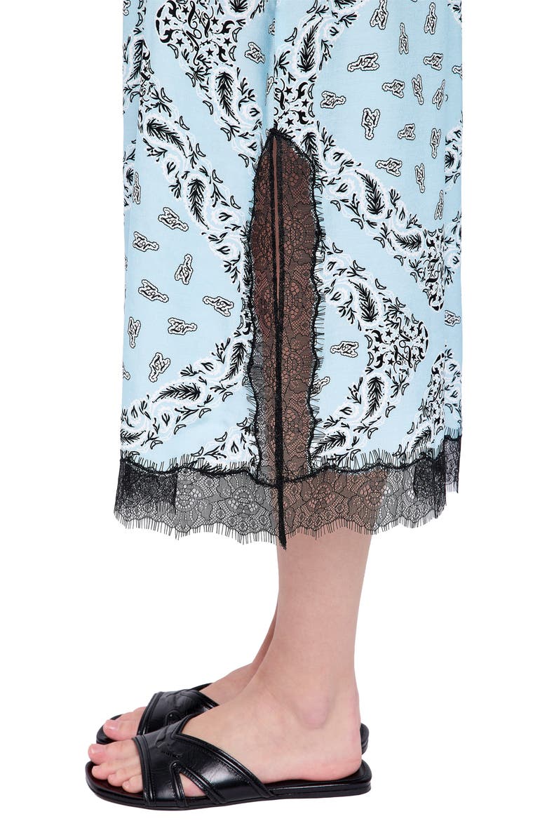 Jarvis Bandana Lace Trim Midi Skirt, Alternate, color, BLEU OXFORD