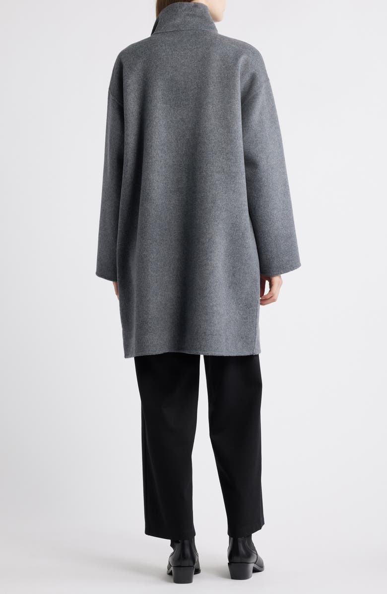 Eileen Fisher Stand Collar Reversible Wool & Cashmere Coat, Alternate, color, Ash