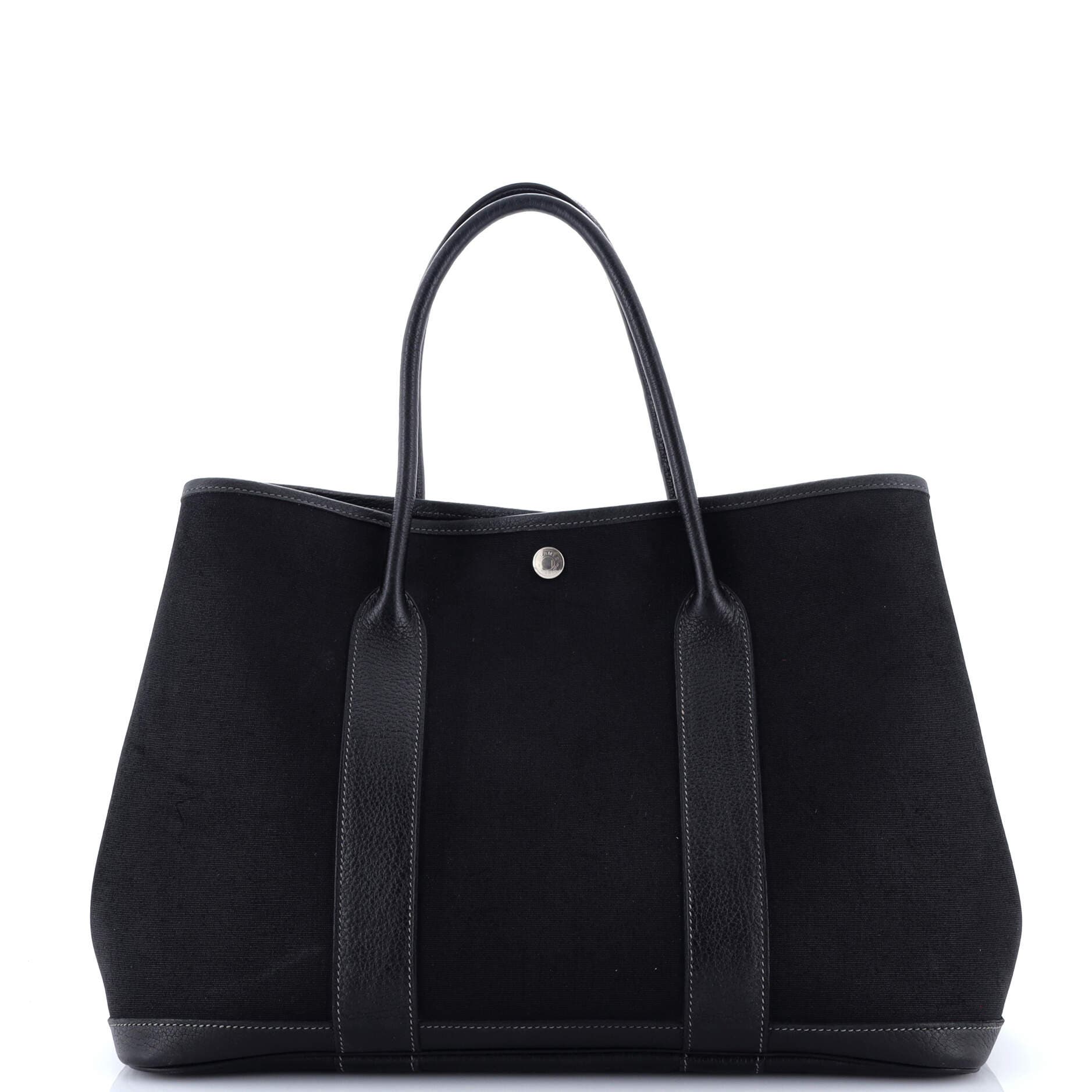 Pre-Owned Hermes Garden Party Tote Toile and Leather 36, Main, color, 