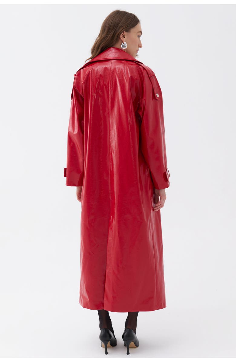 Nocturne Faux Leather Trench Coat, Alternate, color,