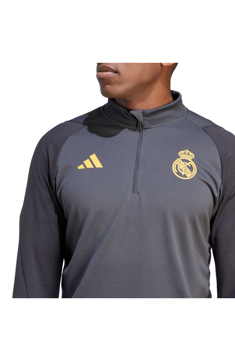 adidas Men's adidas Charcoal Real Madrid 2023/24 Training Quarter-Zip Top, Alternate, color,