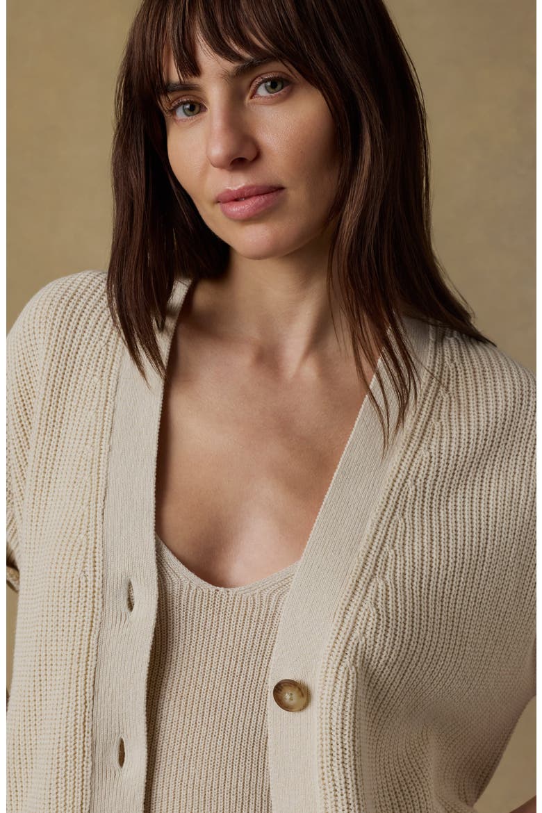 Miramar Linen & Organic Cotton Cardigan, Alternate, color, SUMMER SAND
