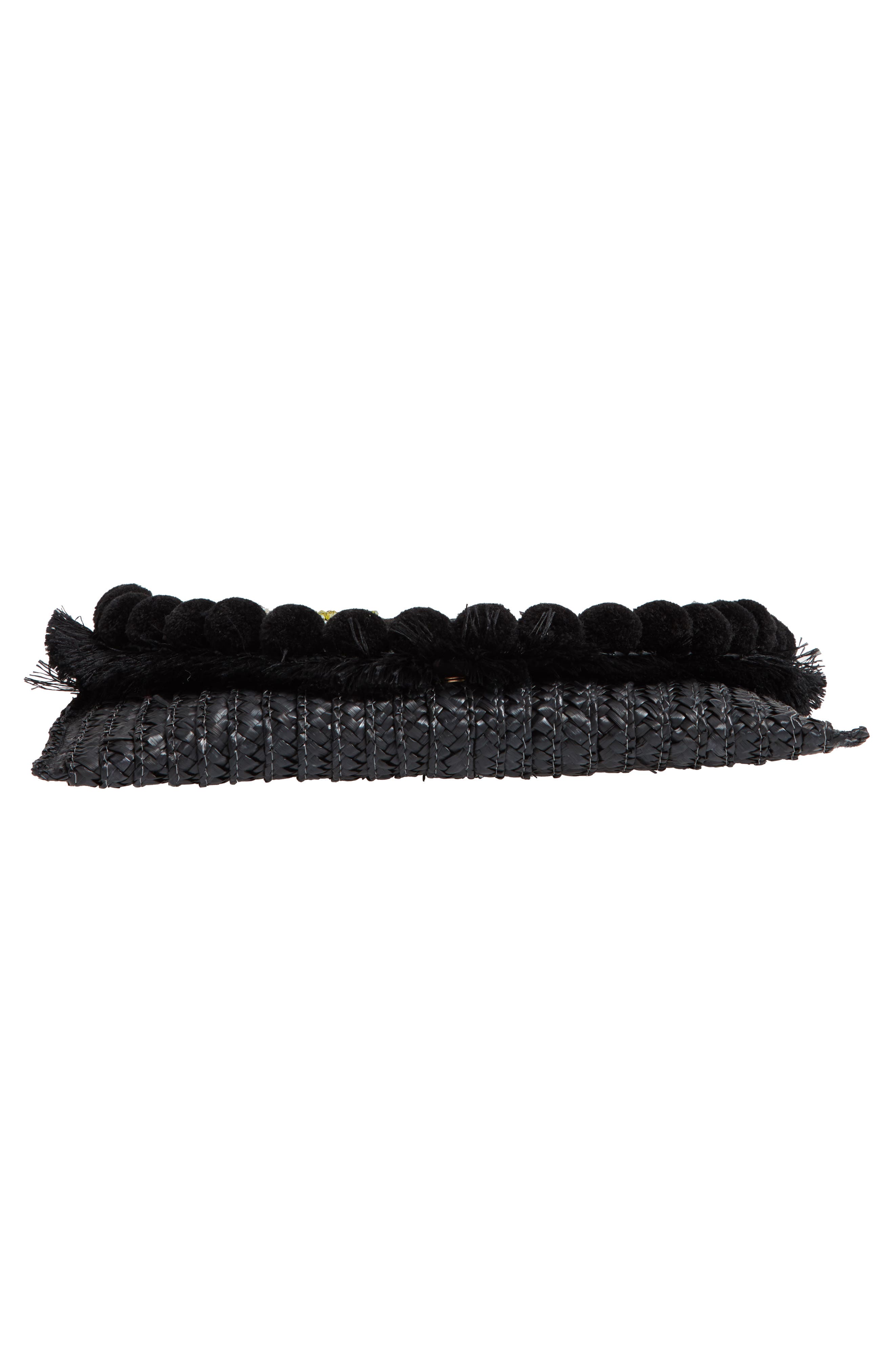 Straw Clutch, Alternate, color, BLACK