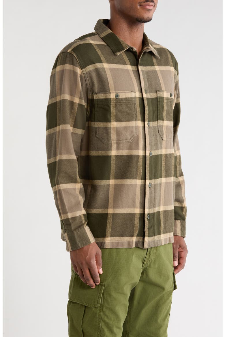 Larkspur Plaid Organic Cotton Flannel Button-Up Shirt, Alternate, color, OBSIDIAN FERN-BUNGEE CORD