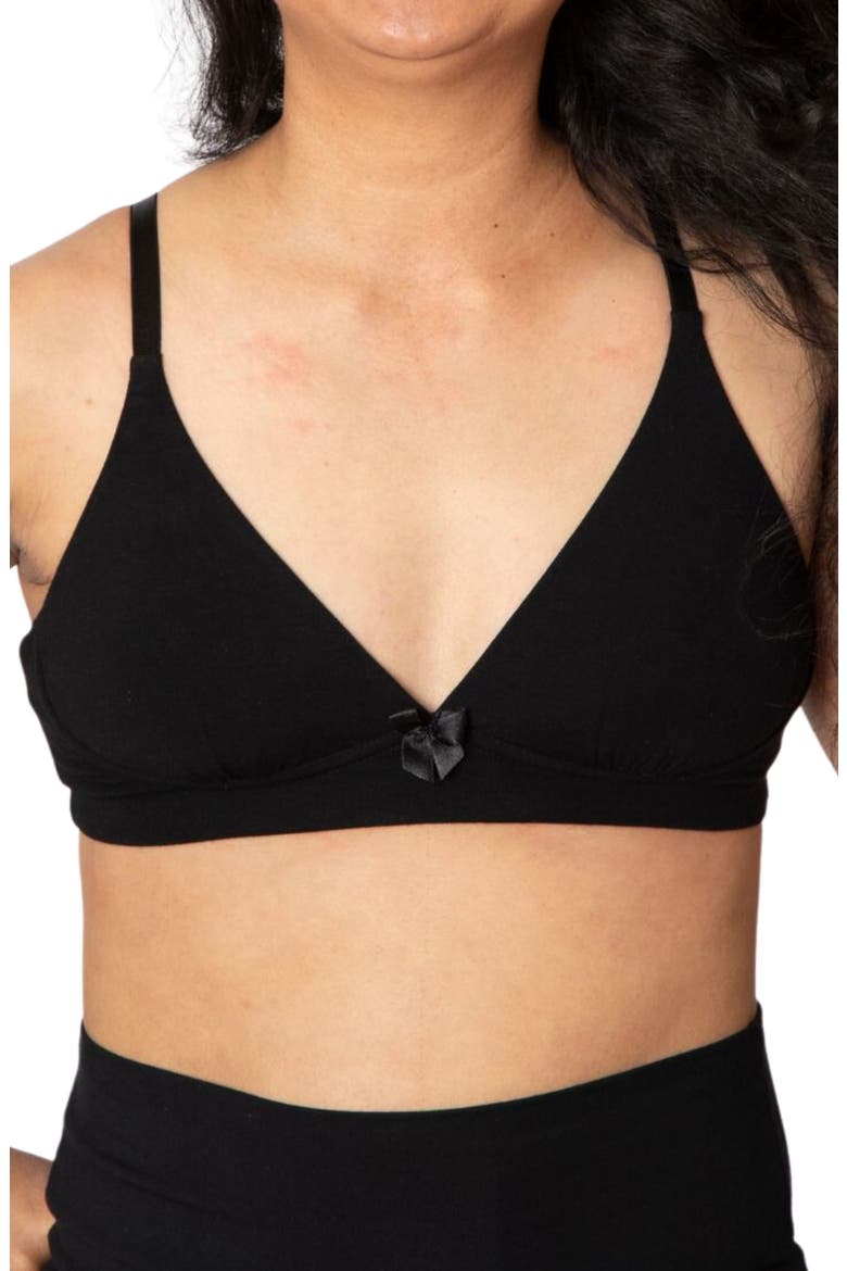 Molly Post-Surgery Pocketed Plunge Wireless T-Shirt Bra, Main, color, BLACK