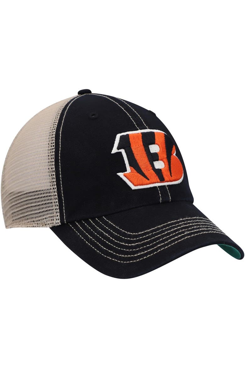 Men's '47 Black/Natural Cincinnati Bengals Trawler Trucker Clean Up Snapback Hat, Alternate, color, Black