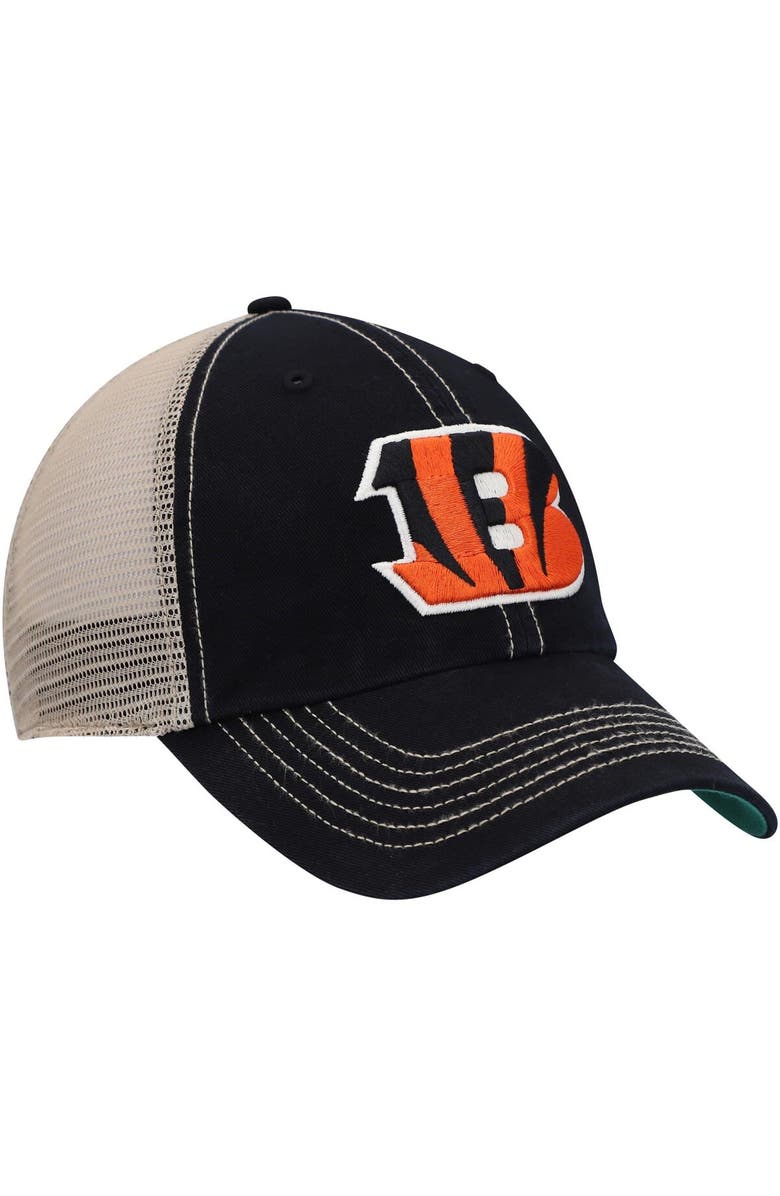 '47 Men's '47 Black/Natural Cincinnati Bengals Trawler Trucker Clean Up Snapback Hat, Alternate, color, Black