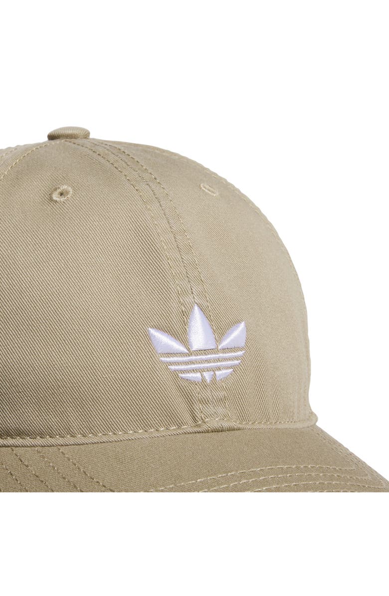 adidas Relaxed Trefoil Cotton Baseball Cap, Alternate, color, Blanch Cargo/ White
