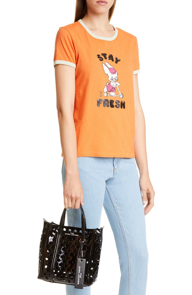 Marc Jacobs THE MARC JACOBS The Tag 21 Perforated Leather Tote, Alternate, color,