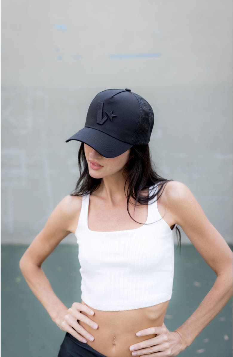 Volée V Star Trucker Hat, Alternate, color, Black
