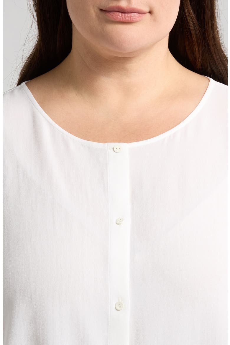 Silk Georgette Round Neck Vest, Alternate, color, IVORY