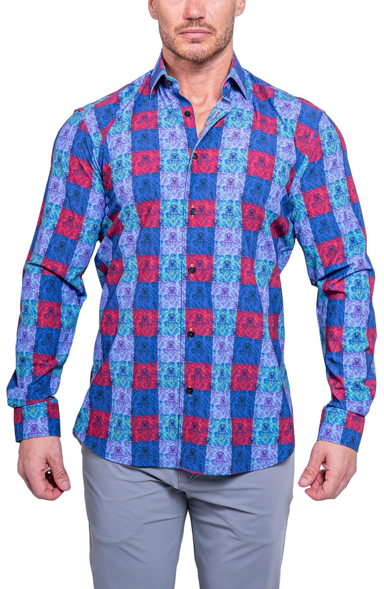Maceoo Fibonacci Resistance Contemporary Fit Button-Up Shirt, Main, color, 