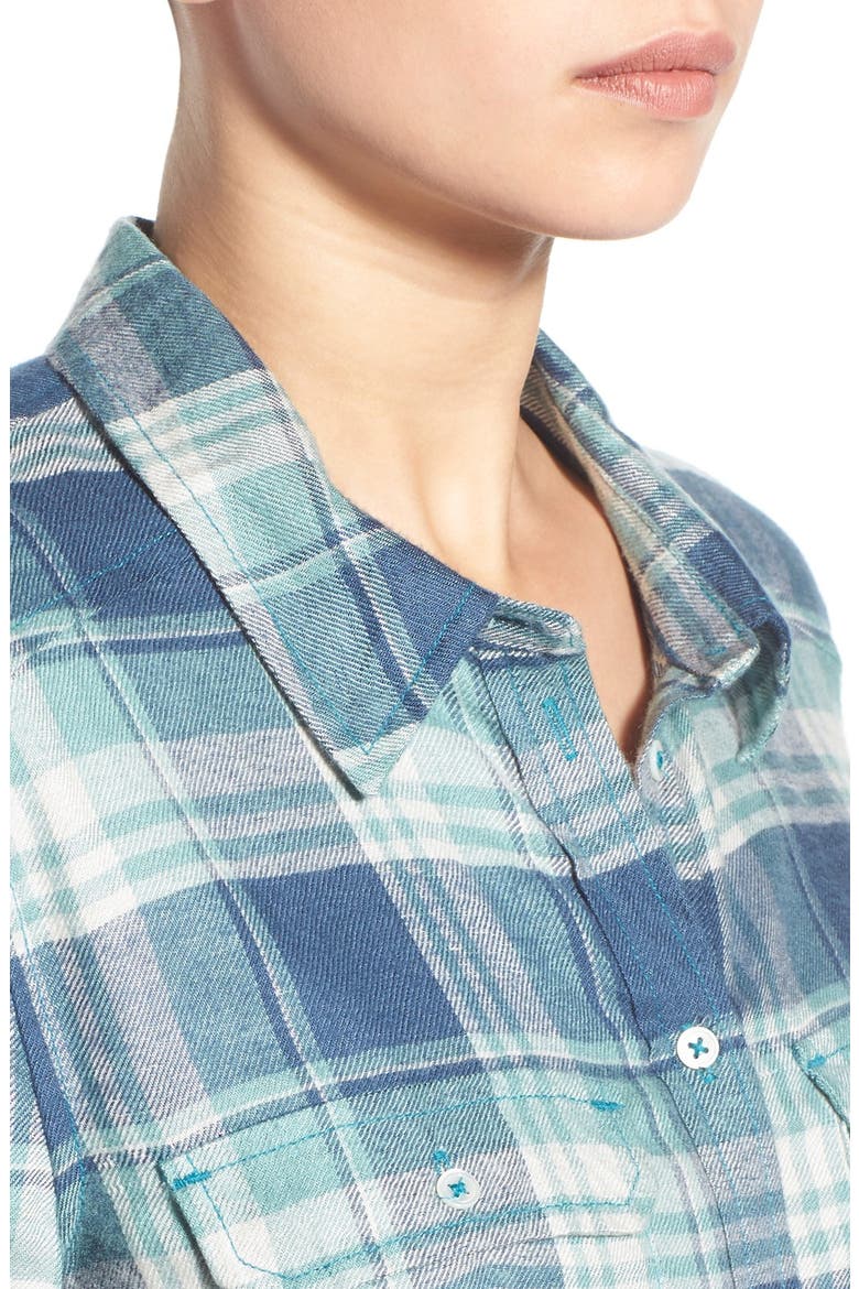 Denim 'Trudy' Plaid Shirt, Alternate, color, BLUE TEAL/ TRELLIS