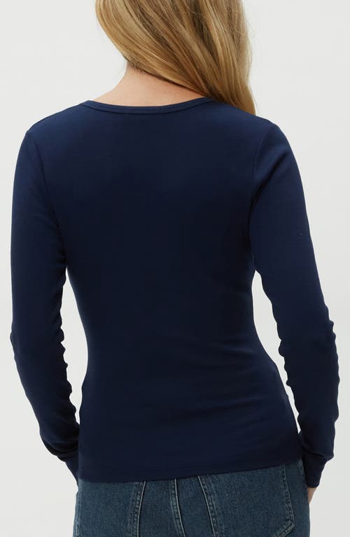 Michael Stars Remi V-neck Rib Top In Nocturnal