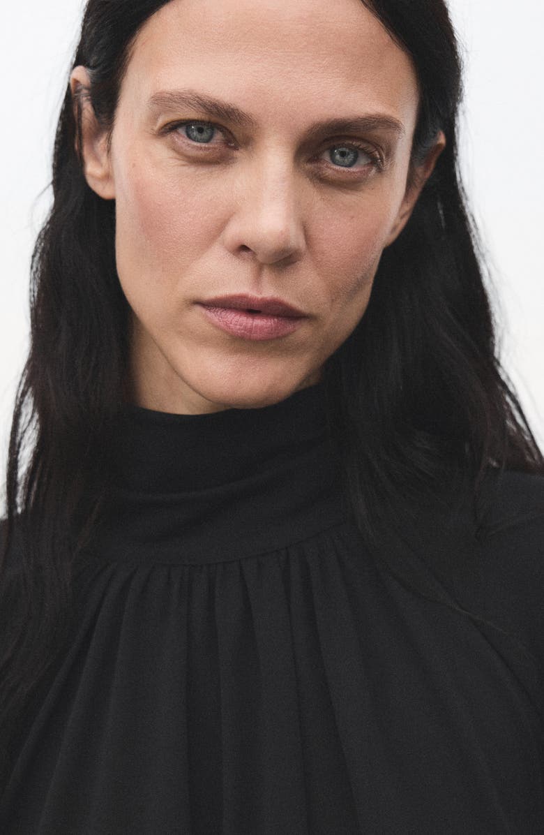 MANGO Flare Sleeve Top, Alternate, color, Black