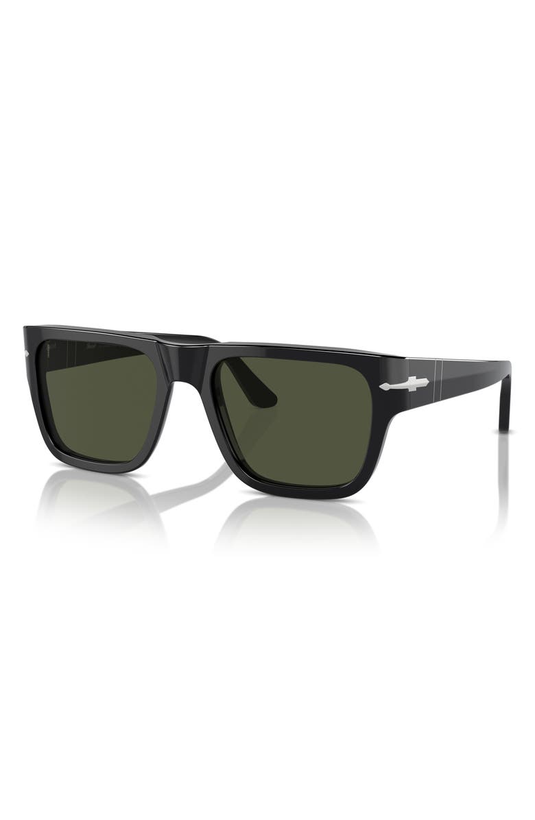 Persol 57mm Round Sunglasses, Alternate, color, Black